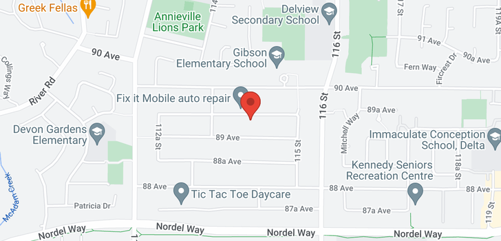 map of 11424 89A AVENUE